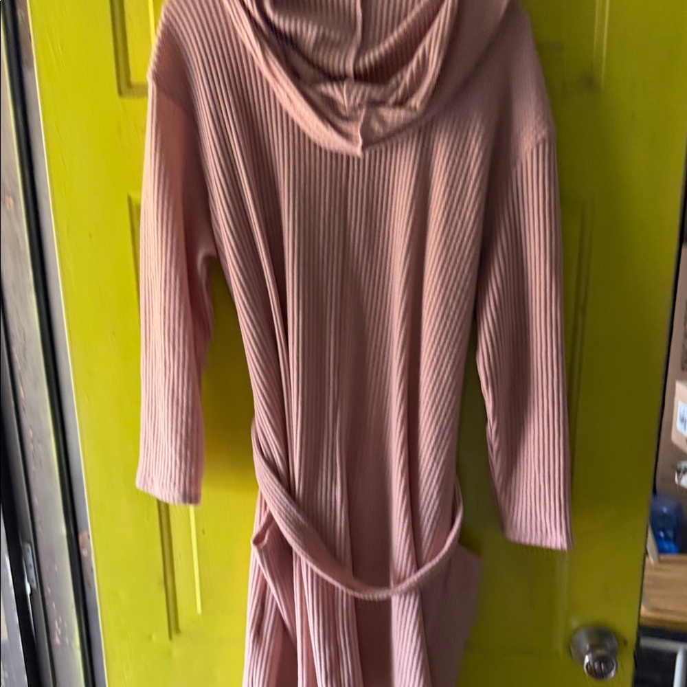 love, Fire Pink Ribbed Robe - Picture 4 of 4